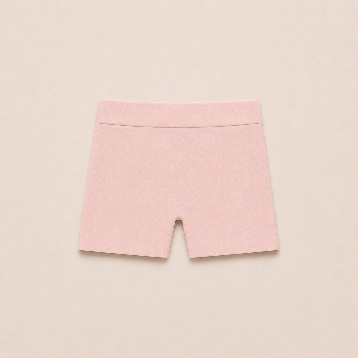 Gently Play Shorts in blush pink, seamless under-skirt shorts for girls, laid flat